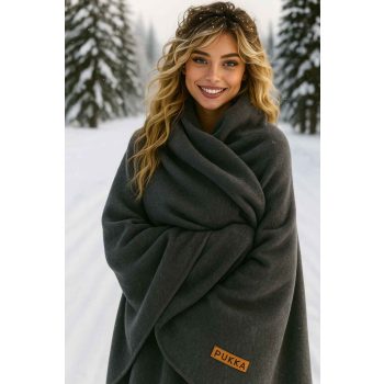 Vastag meleg dupla rétegű szürke takaró 