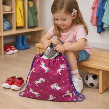 Unikornisos Tornazsák vízálló béléssel pink