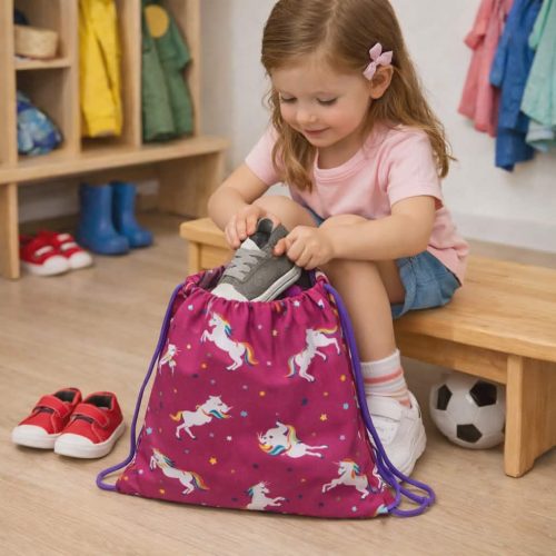 Unikornisos Tornazsák vízálló béléssel pink