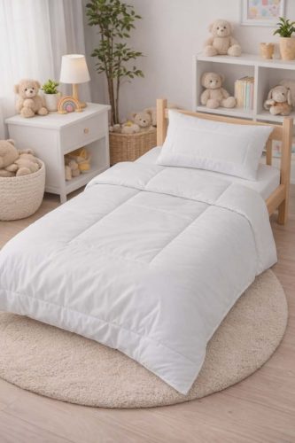 Gyerekpaplan fejpárnával 100x135 fehér-pukkatakaro.hu