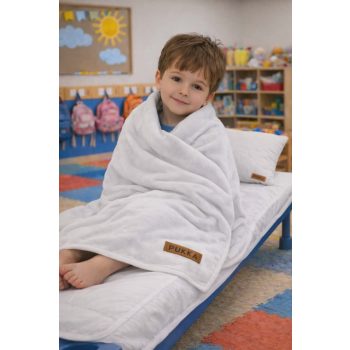 Fehér Dupla Flanel Fleece takaró 100 x 135 cm