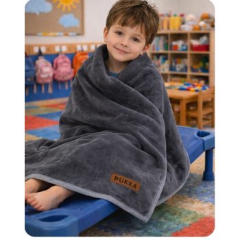 Dupla Fleece takaró oviba-táborba  szürke