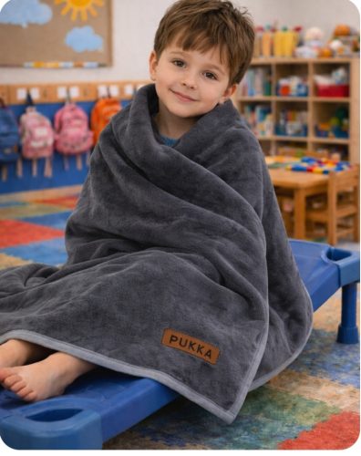 Dupla Fleece takaró oviba-táborba  szürke