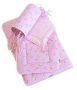 Baba 3 részes steppelt takaró garnitúra picurka állatok rózsaszín